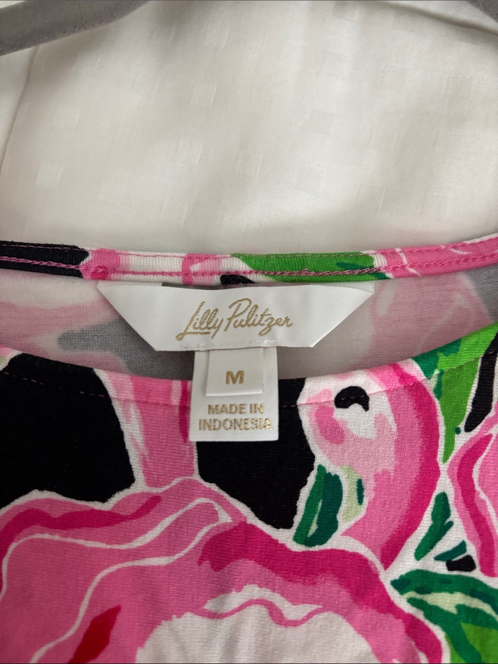 Lilly Pulitzer Pink Floral Maxi Wrap Dress with Green Accents - Picture 3 of 3